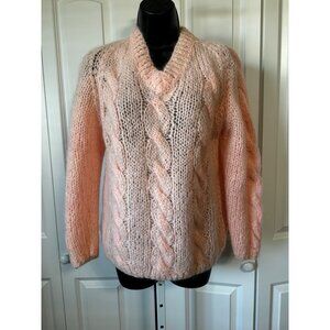 VTG Handmade in Italy Womens Sweater Alberic Wool No Size Tag Light Peach